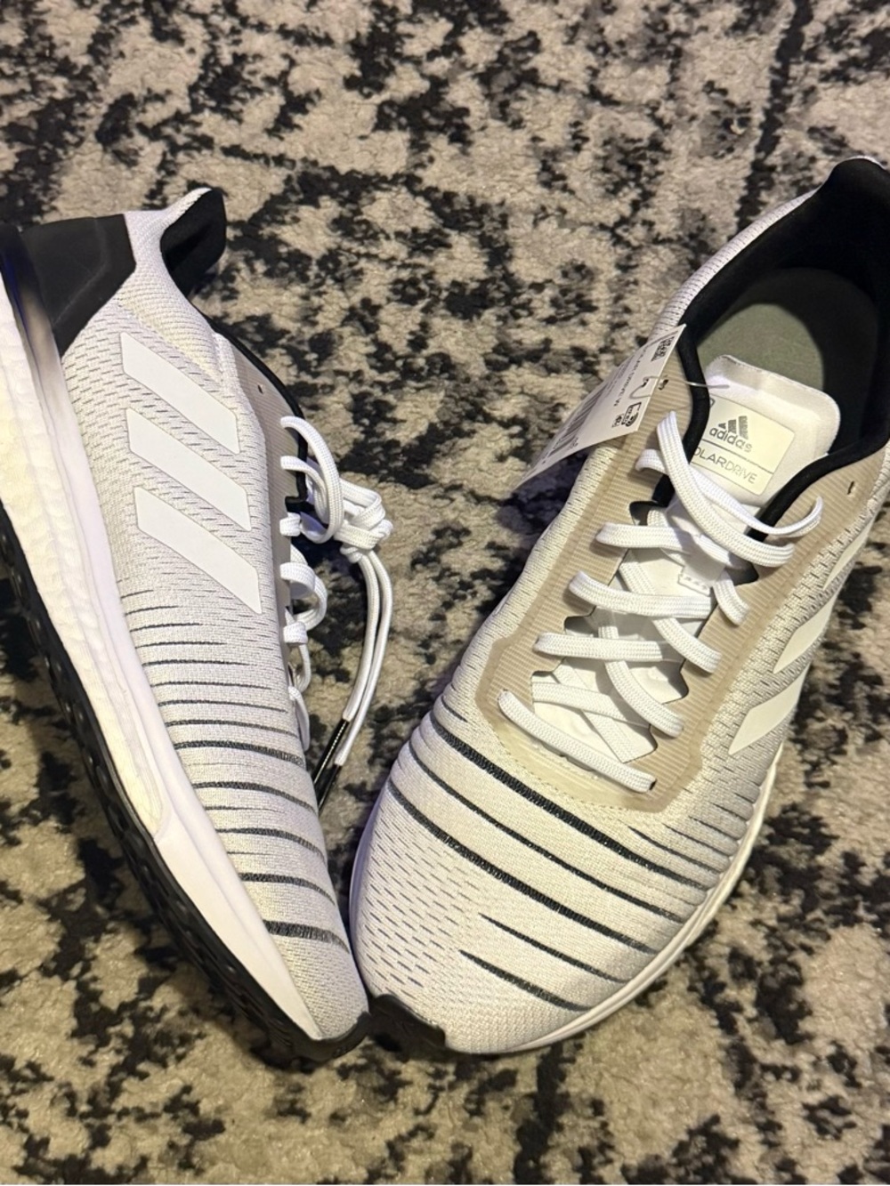 Adidas Woman’s SolarDrive White and Black Training Shoes